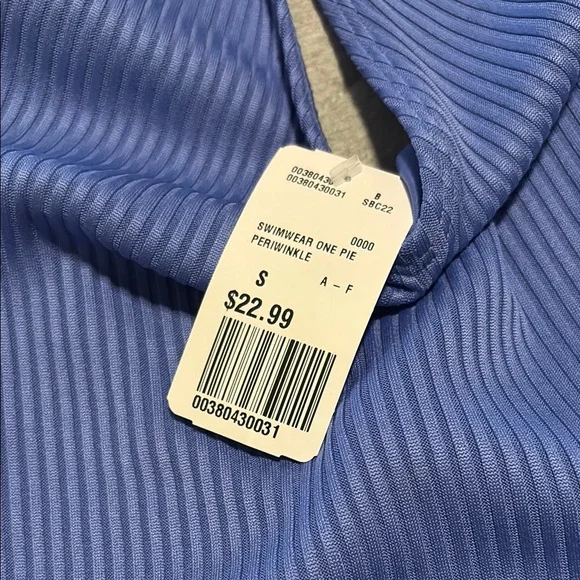 Forever 21 Blue Ribbed One Piece Swimsuit - Picture 2 of 3